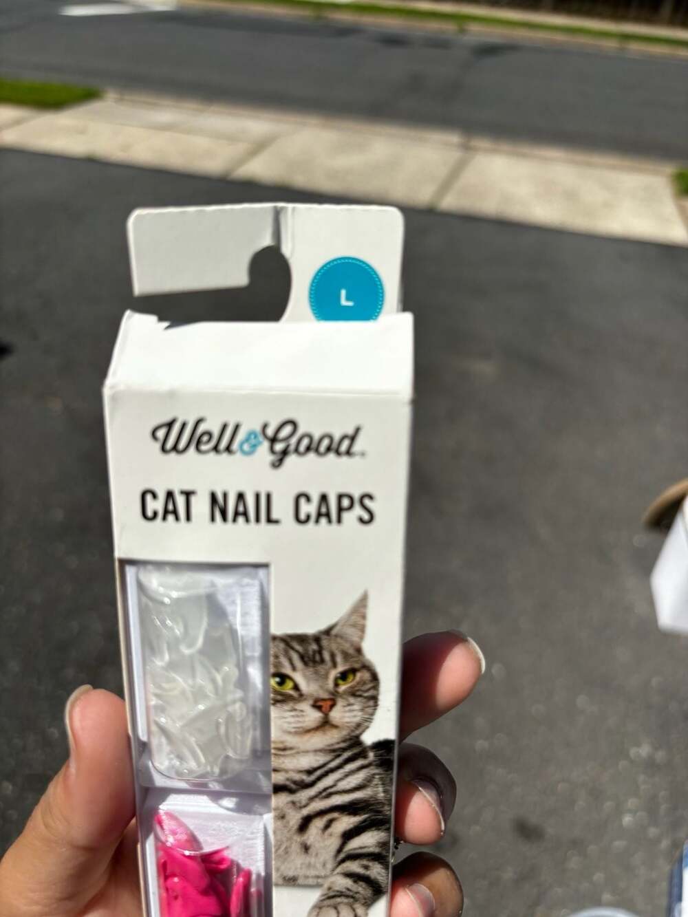 Well & Good Cat Nail Caps - Large, Clear and Pink